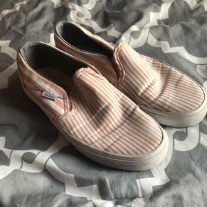 Orange and white striped Vans